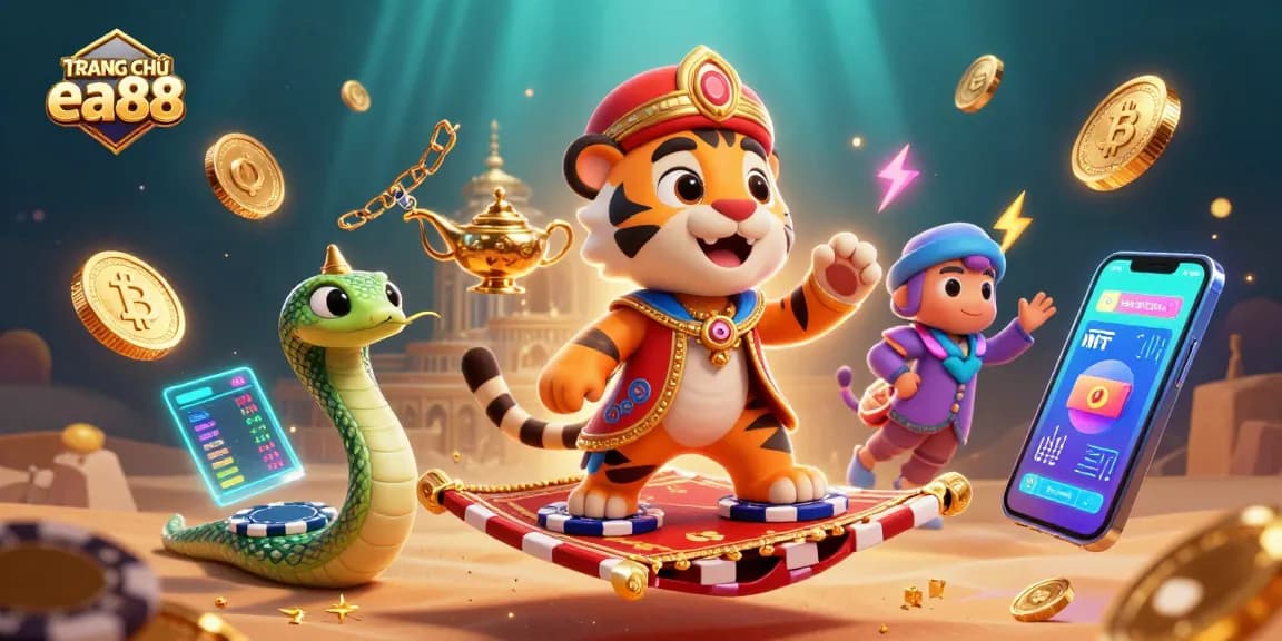 Experience the dynamic world of TRANG CHỦ ea88 as virtual characters engage in exciting casino activities.