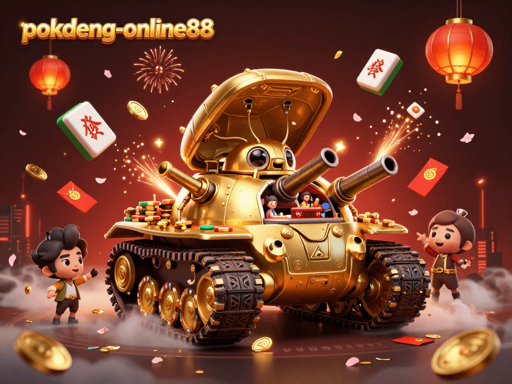 Experience thrilling gameplay at pokdeng-online88 with a visually stunning 3D golden beetle casino scene.
