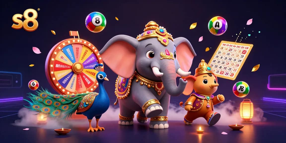 S8 casino illustration featuring vibrant characters, dynamic gaming elements, and engaging visuals.