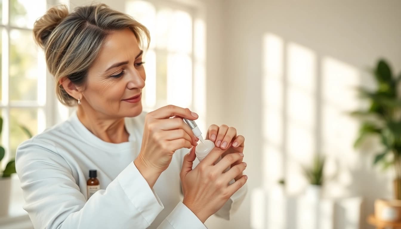 Applying dmso gel on a patient’s shoulder during therapy session in a calming clinic.