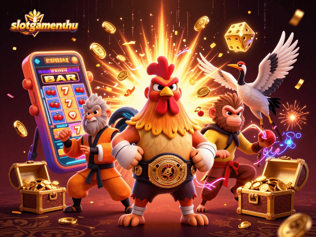 Experience thrilling jackpots at slotgamenohu with vibrant casino art and dynamic gaming elements.