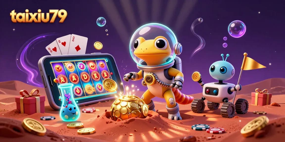 Experience thrilling gameplay at taixiu79 with a vibrant Martian scenario revealing a golden casino adventure.