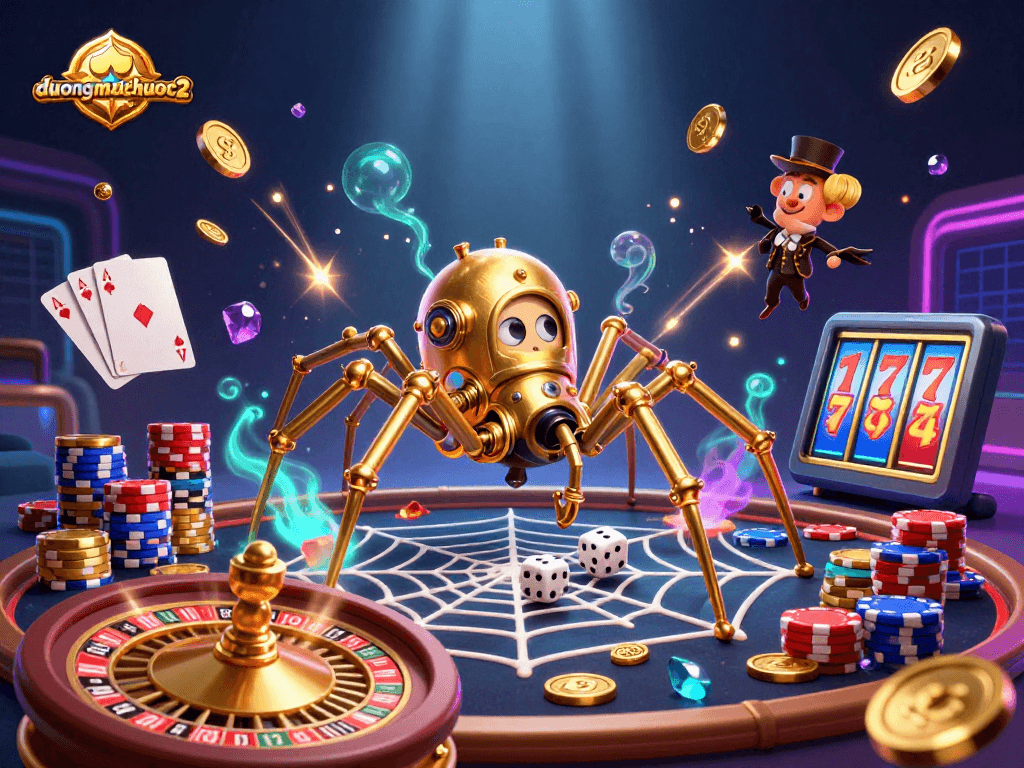 Engage in thrilling gameplay with duongmatchuoc2 as steampunk characters spin, catch, and win.