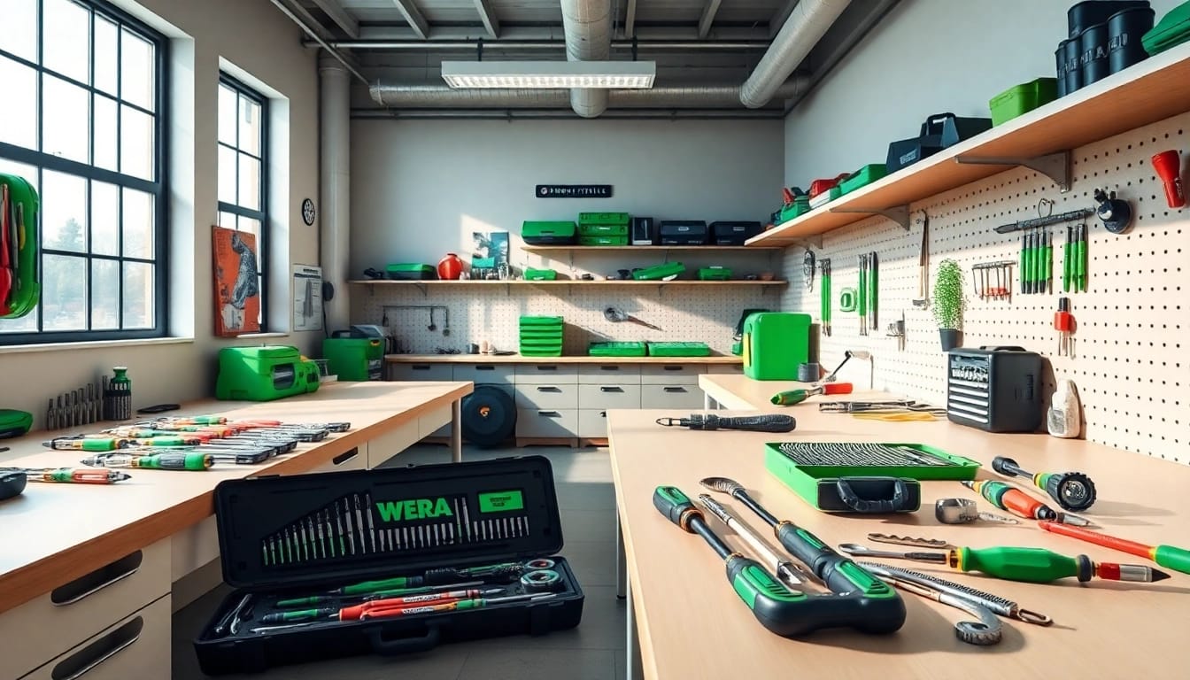 Wera Italia showcases innovative tools in a modern workspace, enhancing productivity and craftsmanship.
