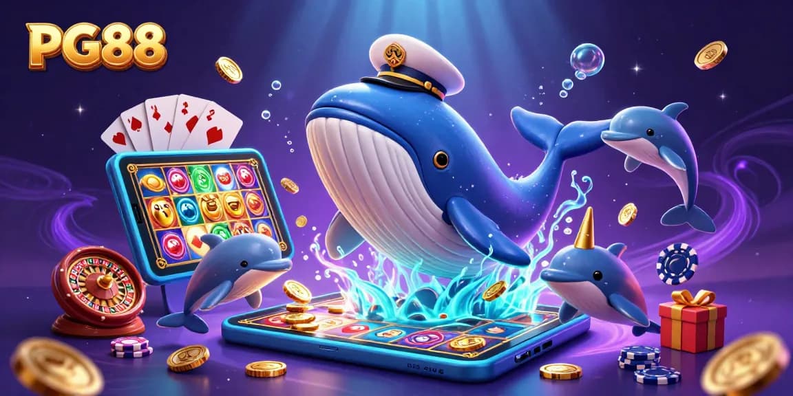 Experience exhilarating gameplay with PG88 as the whale breaches through coins amidst narwhals and dolphins.