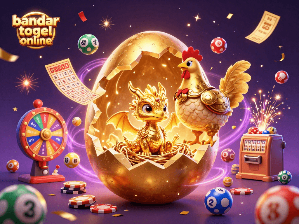 Experience thrilling action with bandar togel online as a golden dragon reveals wealth on colorful lottery balls.