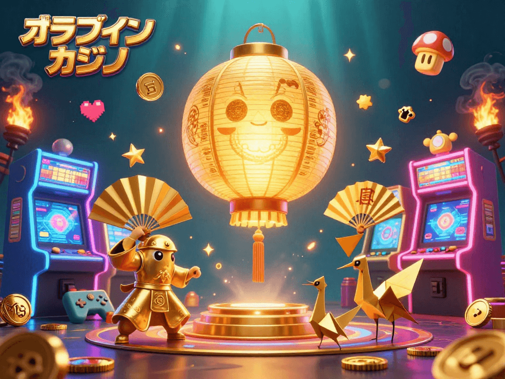 オンラインカジノでプレイ中の金色の精霊と戦士が輝くシーン。
