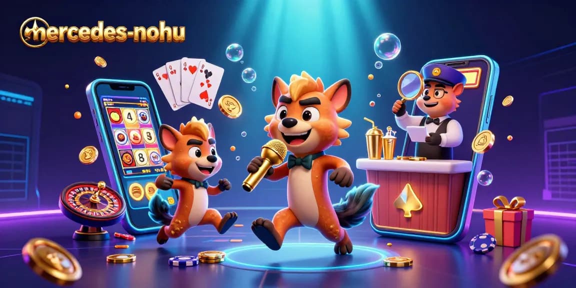 Experience thrilling slots at mercedes-nohu's comedy casino with hyena characters in a vibrant scene.