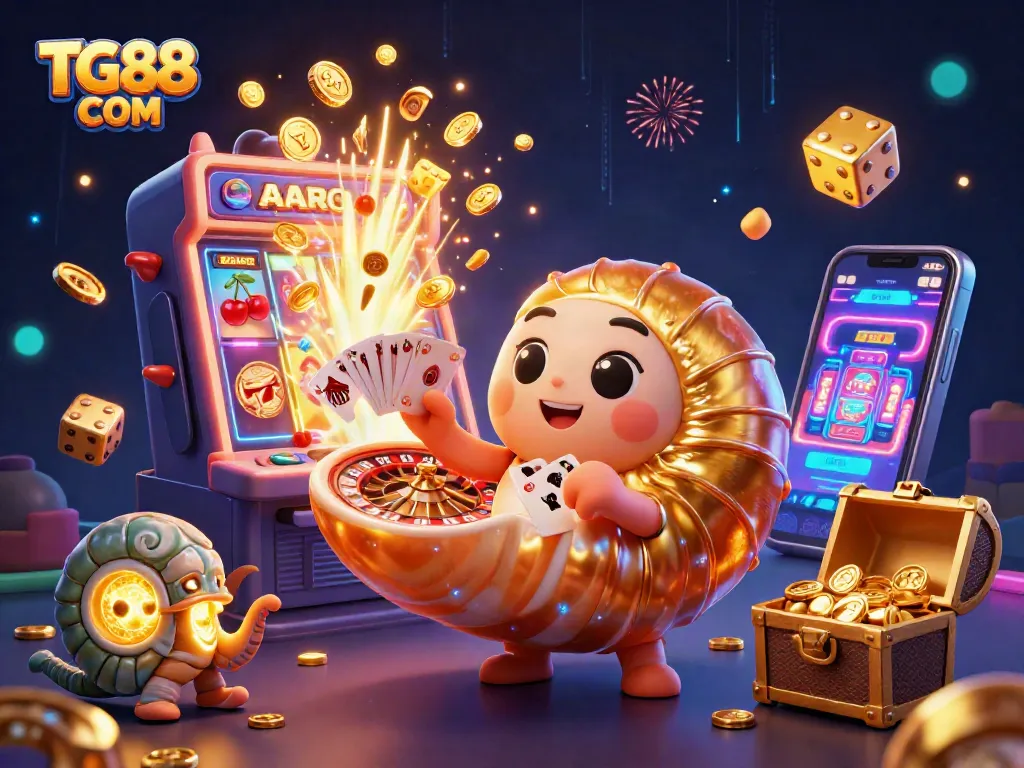 Engage in thrilling gaming with TG88 COM featuring an ancient nautilus and jackpot elements.