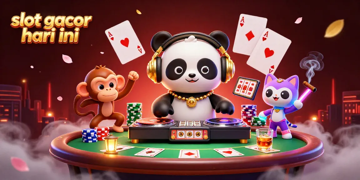 Experience slot gacor hari ini with an engaging 3D cartoon scene featuring vibrant casino elements and characters.