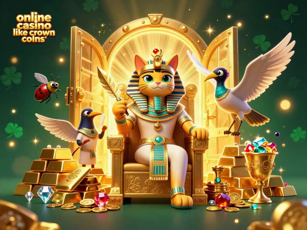 Experience the excitement at an online casino like Crown Coins with vibrant 3D illustrations of slot gaming.