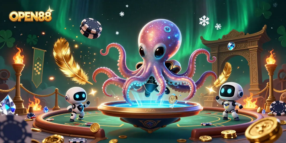 Engage in thrilling gameplay at OPEN88 with our 3D illustrated alien casino action featuring poker and vibrant animations.