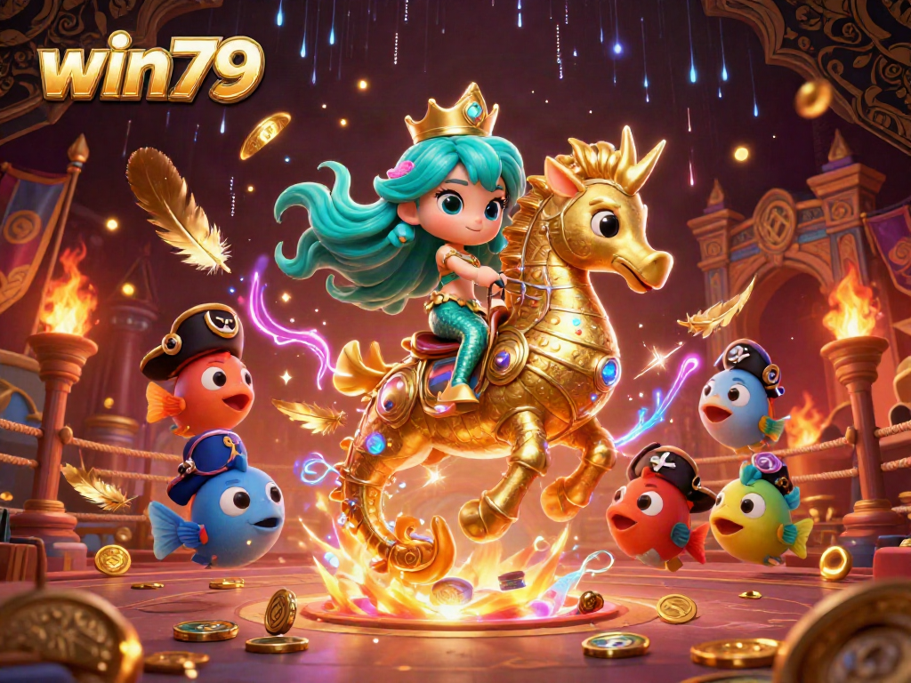 Play to win79 with the immersive 3D casino illustration showcasing the enchanting mermaid-themed gaming experience.