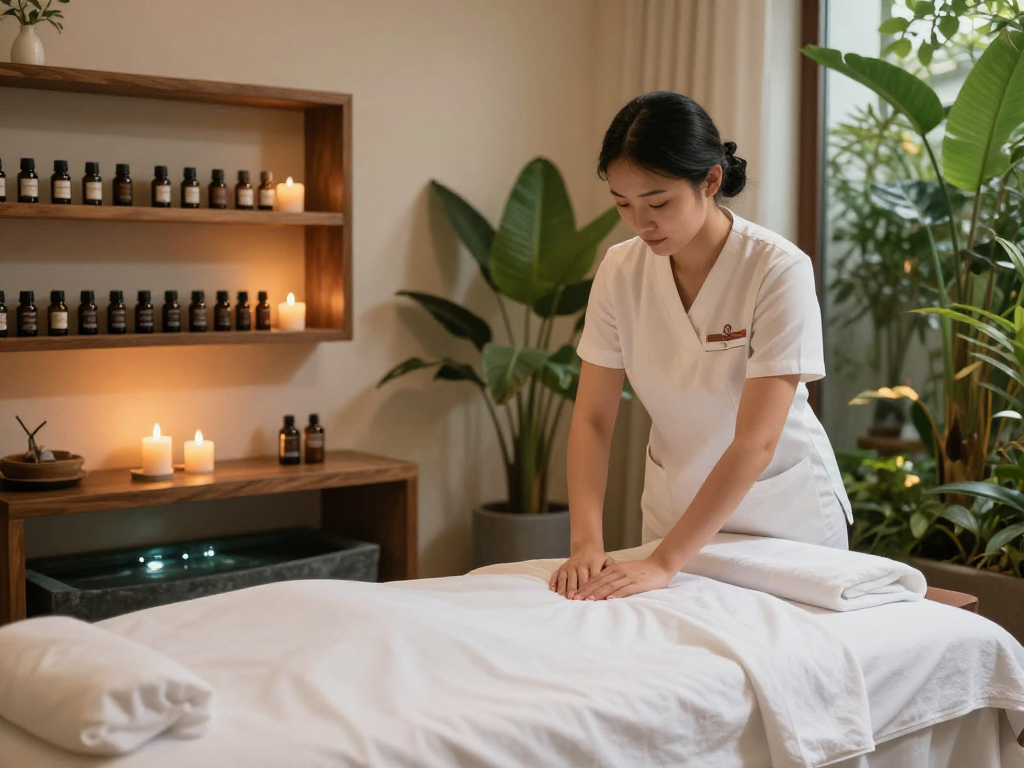 Relaxing spa scene showcasing premium massage setup with mantra88 for a soothing experience.