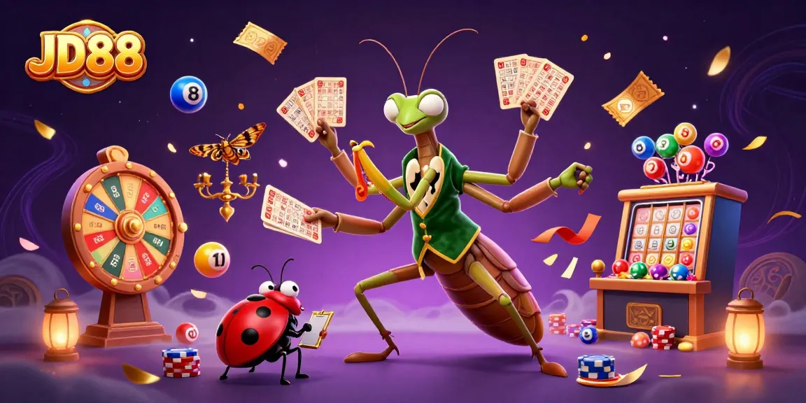 Experience thrilling games at JD88 with vibrant characters and exciting gambling elements in a rich, dynamic scene.