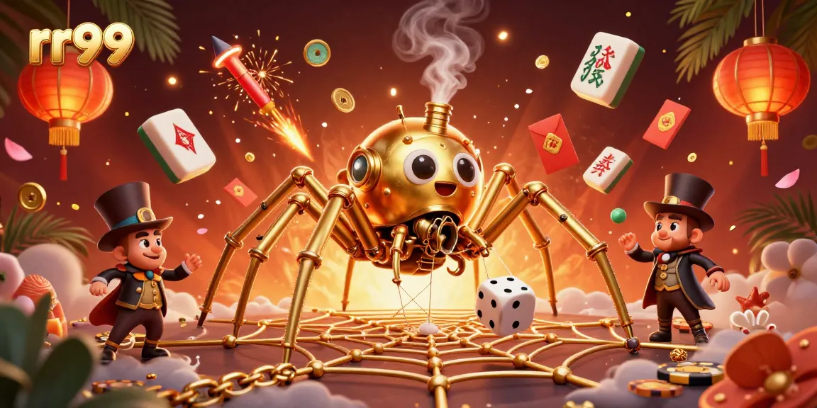 Engage in thrilling gaming with rr99 while the steampunk spider spins its web.