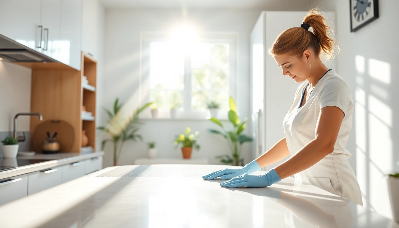 Bond cleaning activity with an eco-friendly cleaner making surfaces shine.
