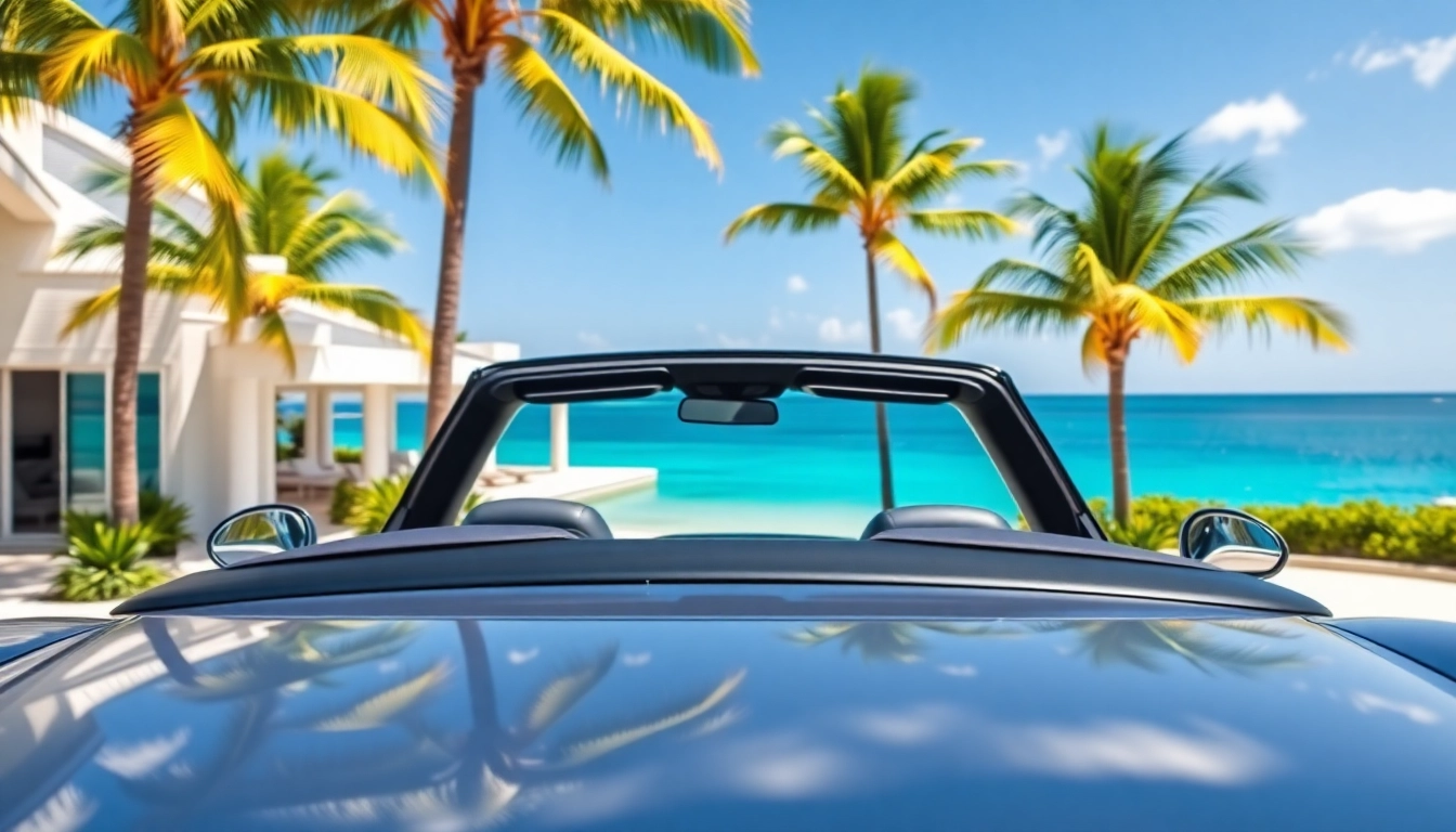 Discover luxury car rental st barth services with a convertible by the beach