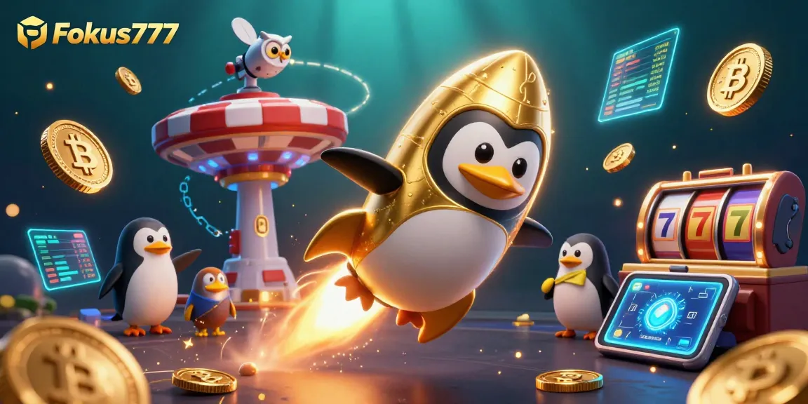 Engage with Fokus777 slot gaming adventure featuring animated characters and vibrant casino elements.