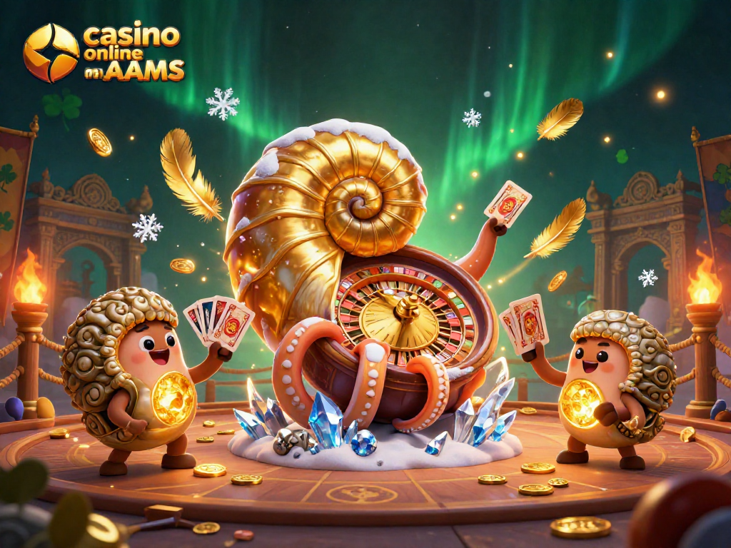 Gioca nei casino online non AAMS con il Nautilus gigante e le ammoniti in un'illustrazione maestosa.