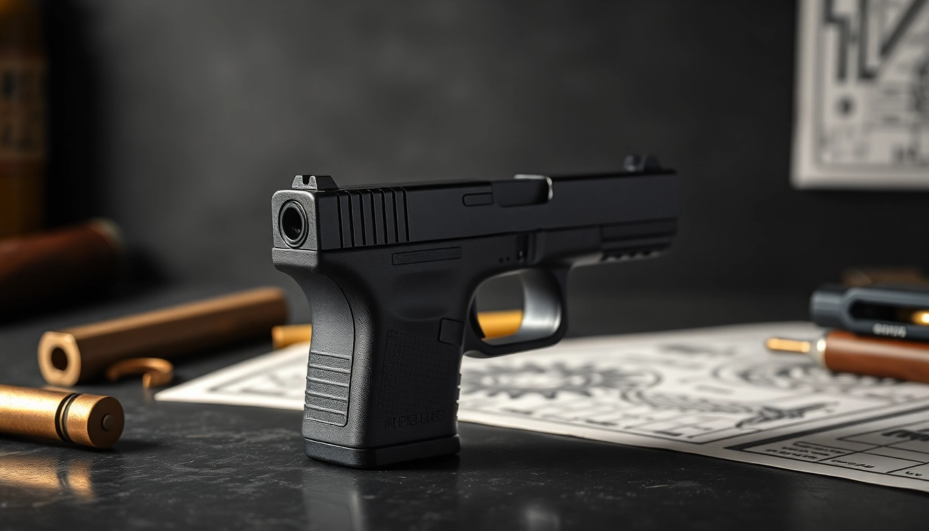 Inspecting a glock 17 slide oem showcasing its detailed craftsmanship and metallic finish