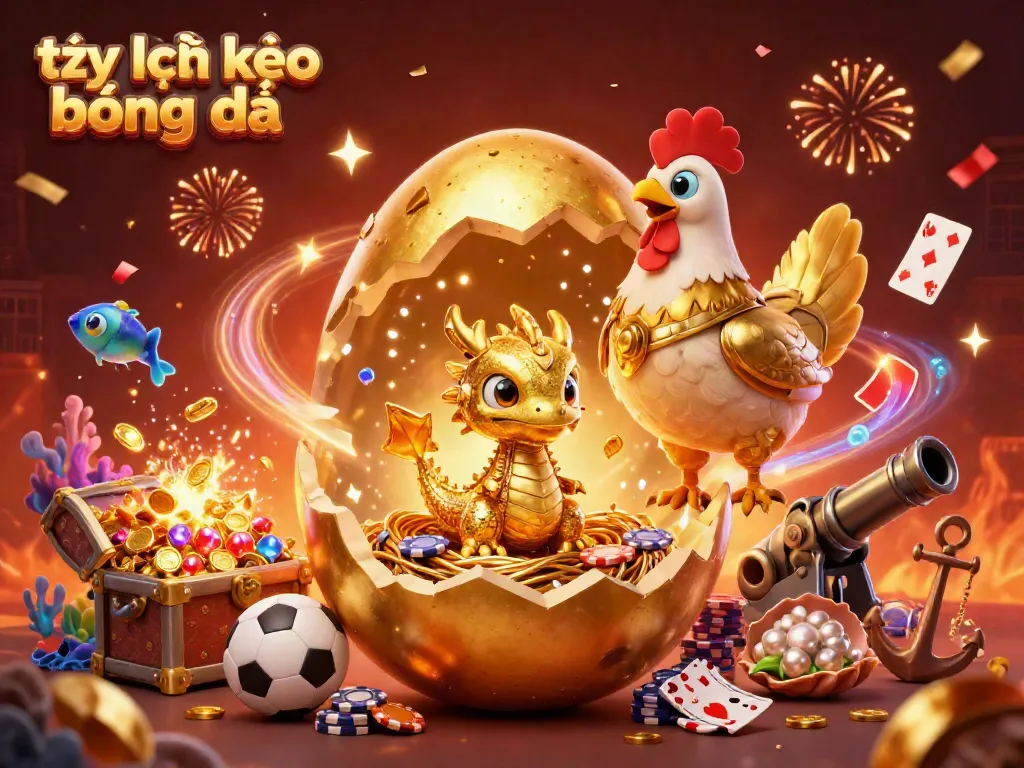 Bet on tỷ lệ kèo bóng đá with golden elements amid a dynamic sports-themed celebration.