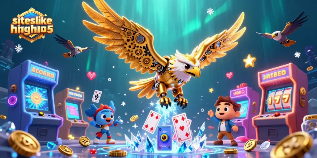 Experience siteslikehigh5casino with a vibrant 3D illustration showcasing thrilling casino elements.