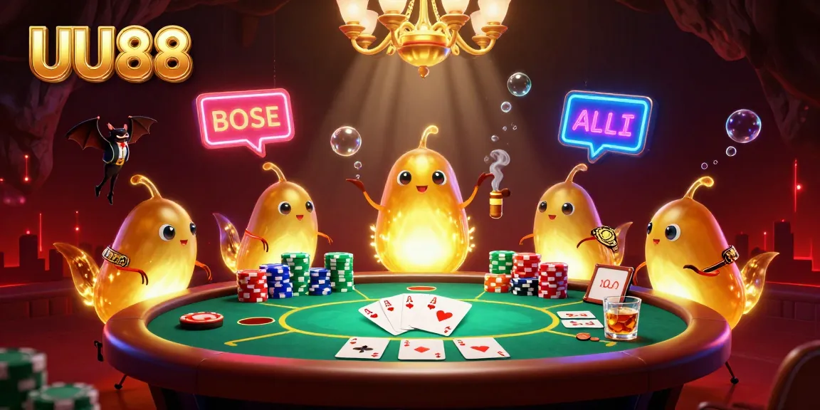 Experience the excitement of UU88 with vibrant gambling elements illuminated by glowworms in a unique cave casino setting.
