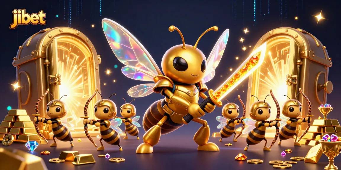 Experience exhilarating gaming at jibet with a dynamic 3D cartoon illustration bursting with treasure and adventure.