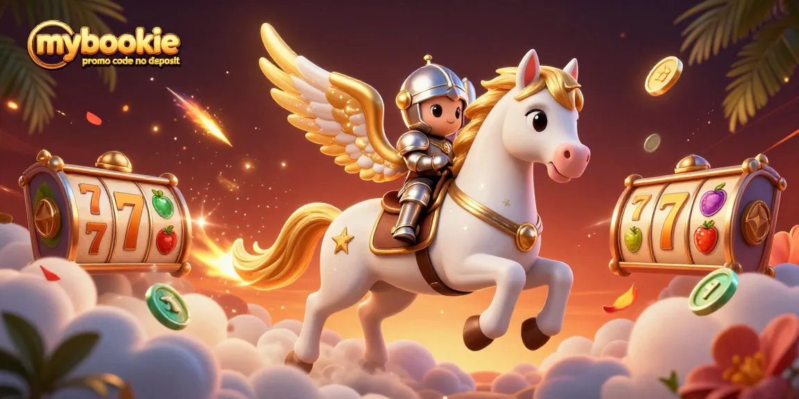 Play with the mybookie promo code no deposit amidst vibrant slot reels and magical elements.