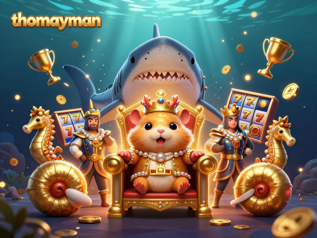 Experience thrilling gameplay with thomayman, as a golden hamster king reigns over dynamic slot excitement.