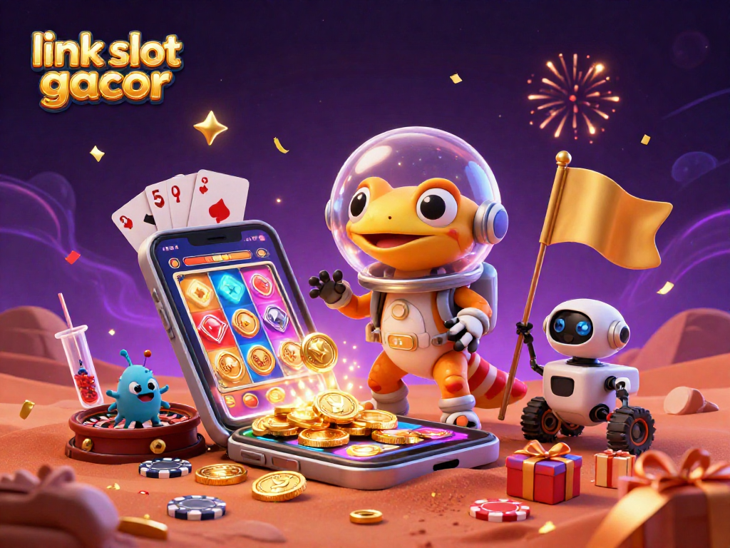 Engage with link slot gacor as a Martian gecko finds a golden casino on Mars with alien cheers.