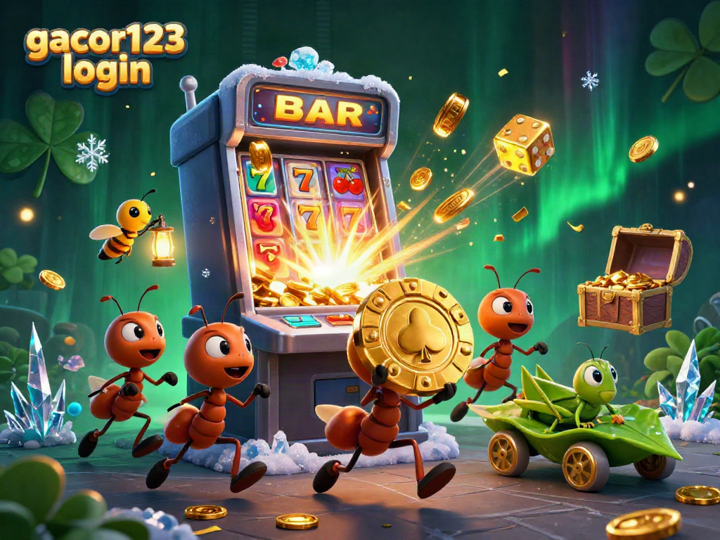 Enhance your gameplay experience with gacor123 login, as a team of cartoon ants showcases a thrilling heist adventure.