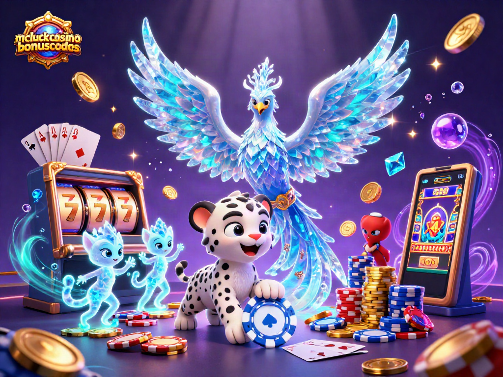 Spin reels and win with mcluckcasinobonuscodes in a vibrant casino scene.