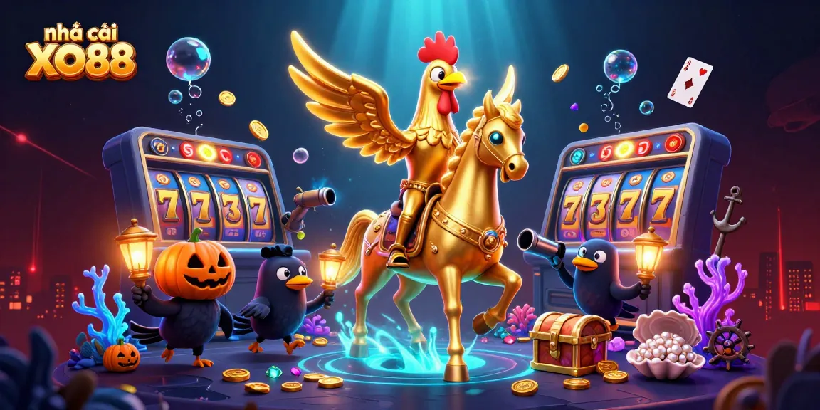 Experience excitement at nhà cái XO88 with a thrilling scene featuring vibrant casino elements.