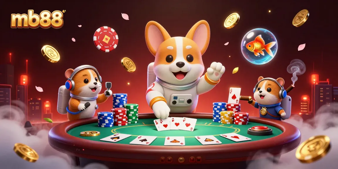 Experience exciting gaming moments with mb88 in an ultra-detailed space casino scene featuring vibrant characters.