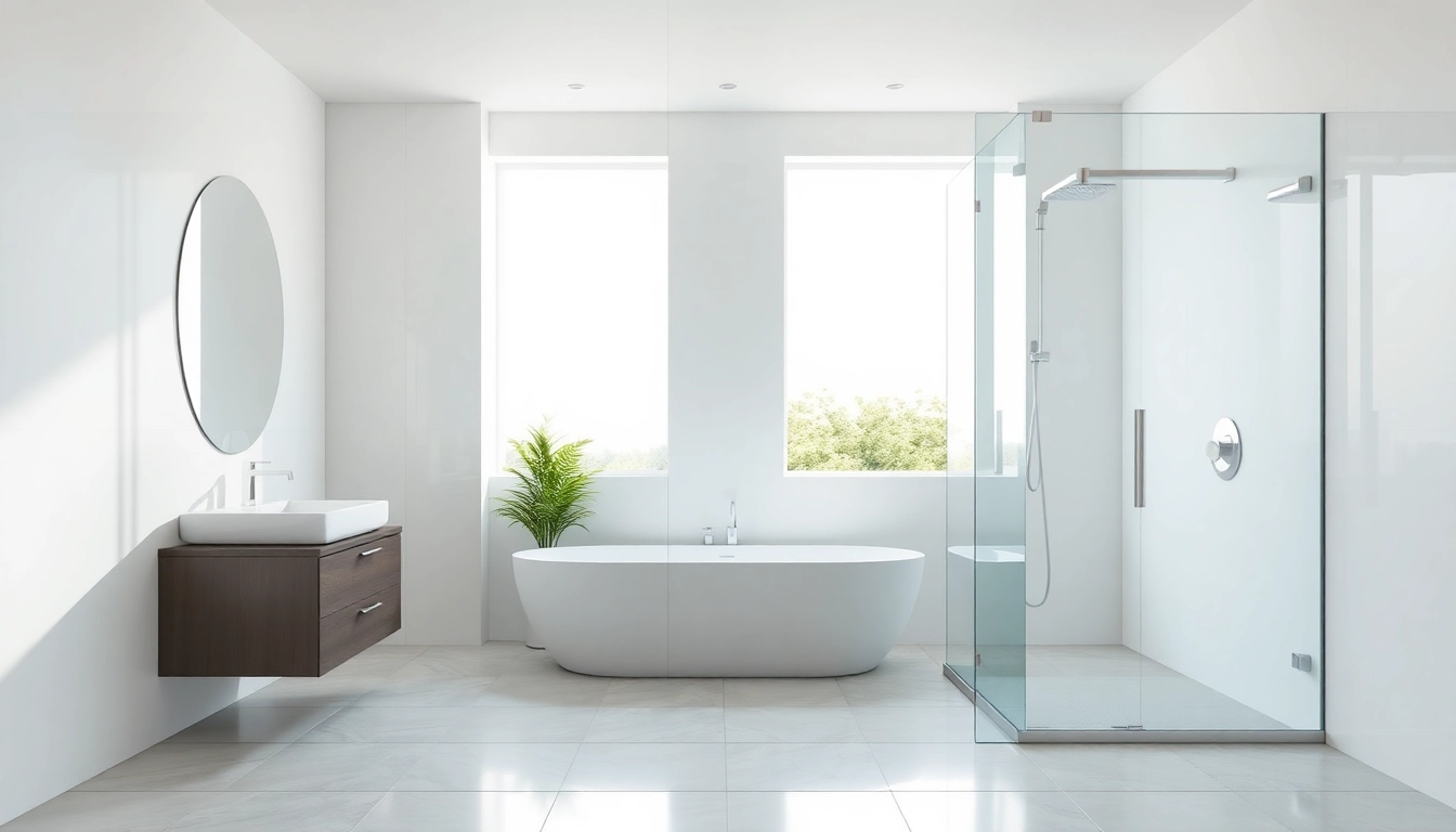 Showcasing elegant showers au with modern frameless shower screens in a bright bathroom.