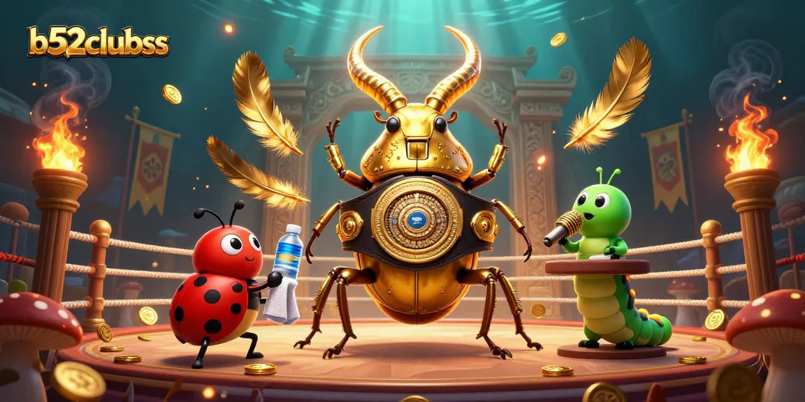 Engage with b52clubss in a vibrant casino scene featuring a golden stag beetle champion.