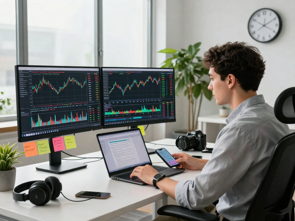 Espacio de trabajo profesional para analizar tendencias del mercado con Immediate Edge.
