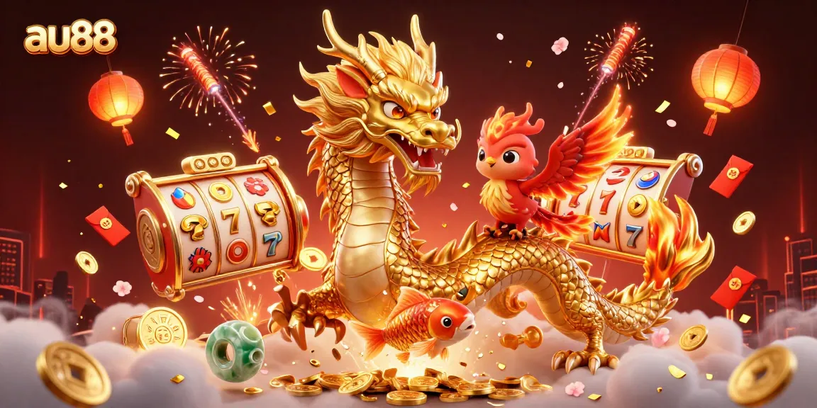 Engage in thrilling slots at au88 featuring golden dragons and vibrant game elements.