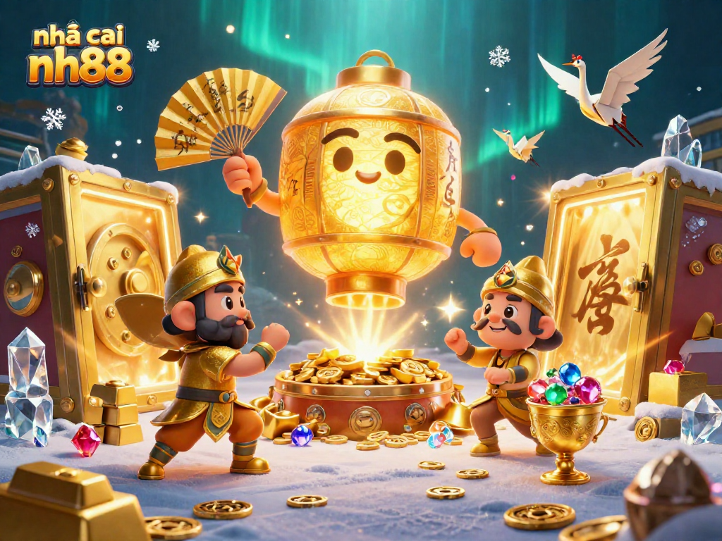 Engage with nhà cái nh88's vibrant casino scene featuring golden treasures and lucky symbols.