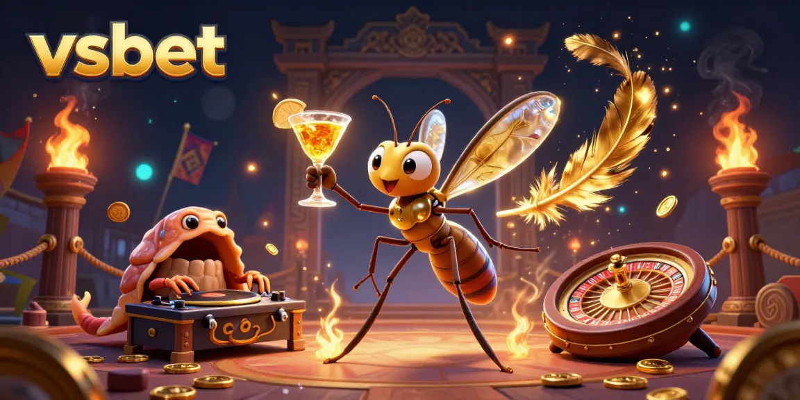 Experience the vibrant vsbet universe with a lively casino scene featuring a unique mosquito mascot and dynamic gameplay.
