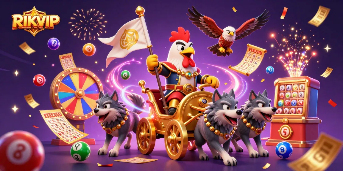 Experience thrilling gameplay at RIKVIP with colorful lottery balls and vibrant prizes bursting in celebration.