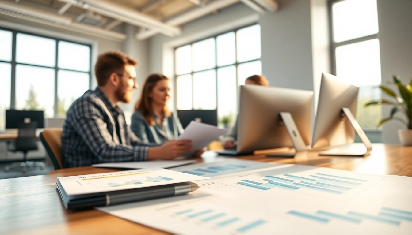 Illustration of what is the process for migrating a business electricity account when moving to a new premise with professionals discussing energy.