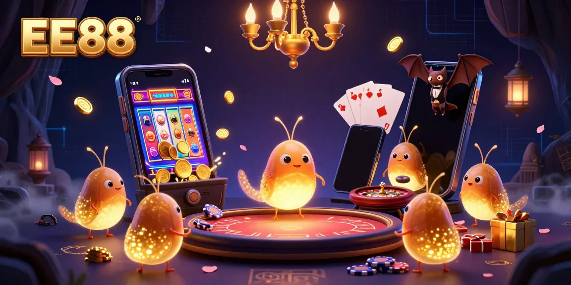 Play thrilling games at EE88 casino, illuminated by glowworms, with a bat dealer enhancing the experience.