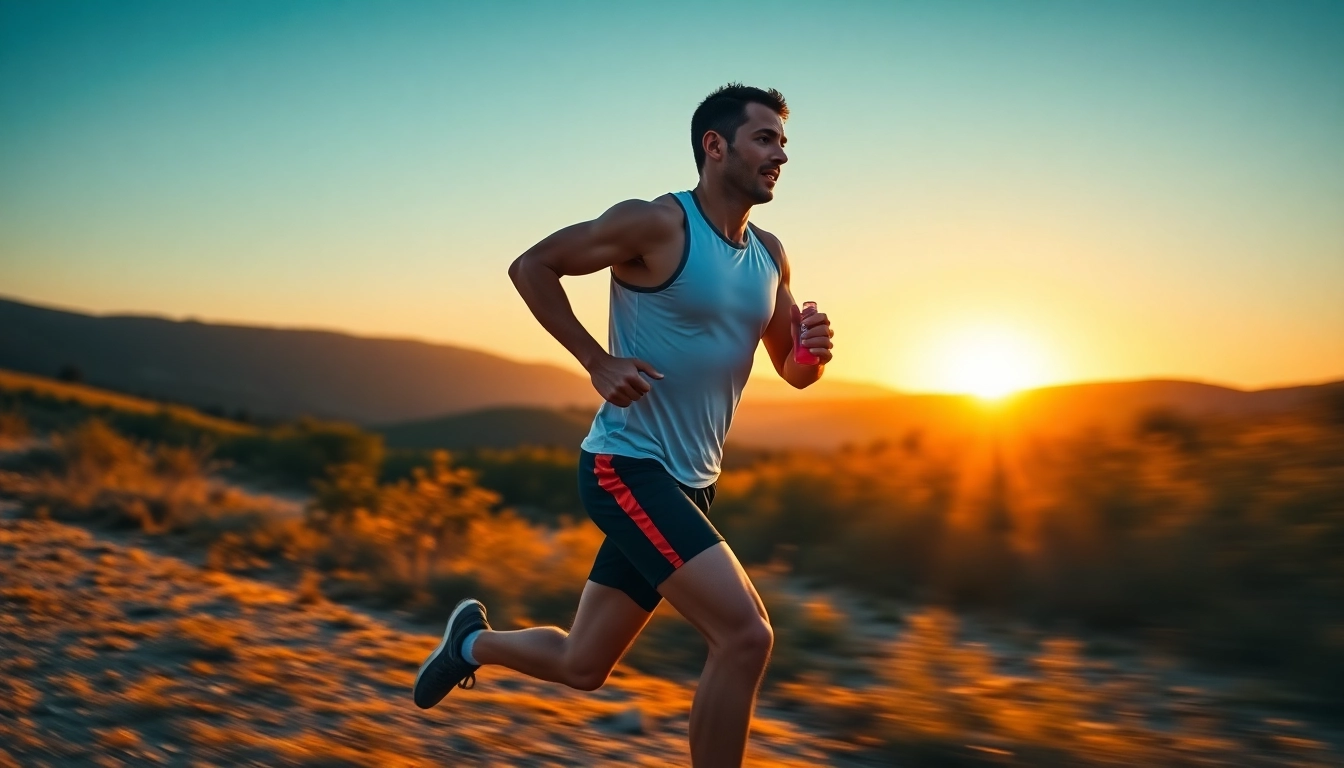 Enhance astaxanthin for endurance with a focused athlete running at sunrise.