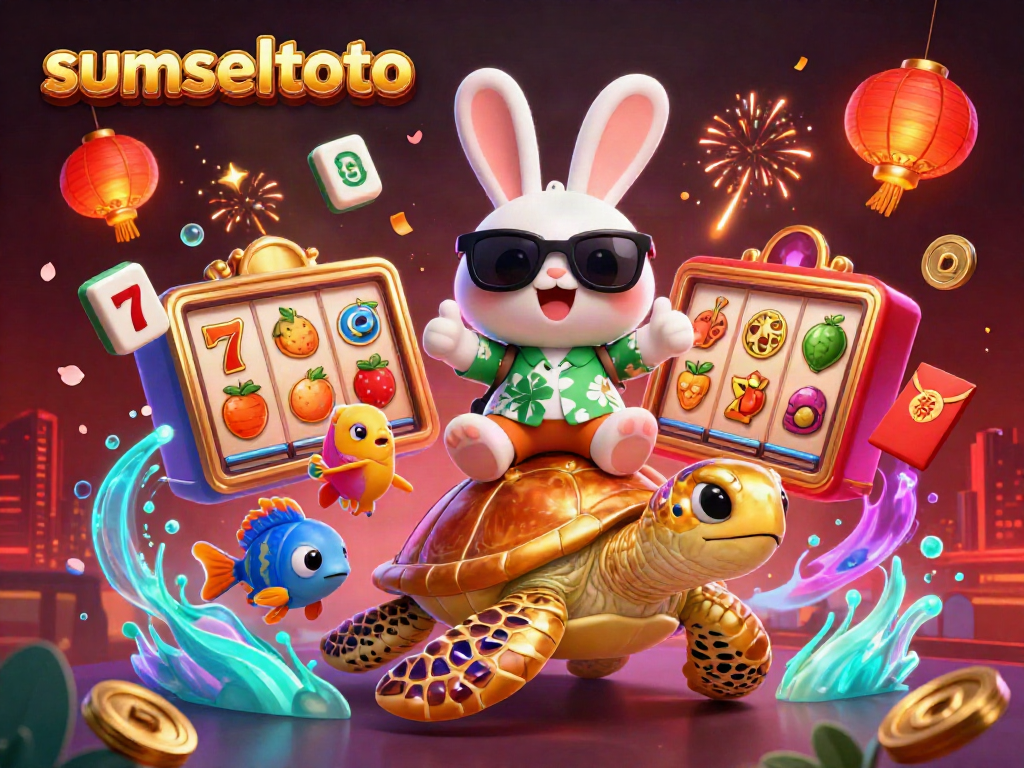 Experience the excitement of SUMSELTOTO with vibrant 3D slot elements and playful characters.