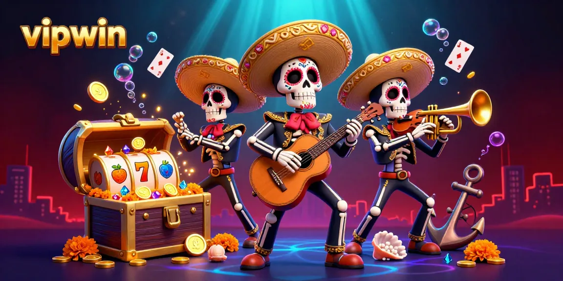 Experience thrilling gameplay at vipwin with vibrant slot machines and colorful characters in a dynamic casino scene.