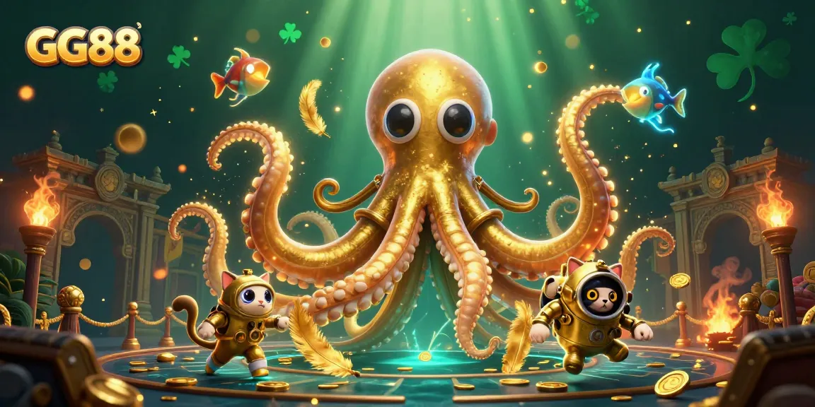 Engage in thrilling gameplay at GG88, where the adventure unfolds amidst a colossal kraken and golden treasures.