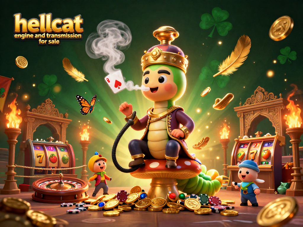 Experience the excitement of the hellcat engine and transmission for sale with vibrant casino elements and animated action in this 3D scene.